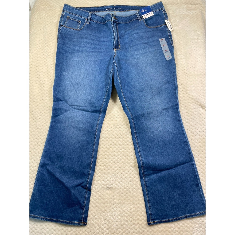 Old Navy Jeans Women’s Size 24 Mid-Rise Kicker Boot-Cut Blue Jeans Stretch NWT